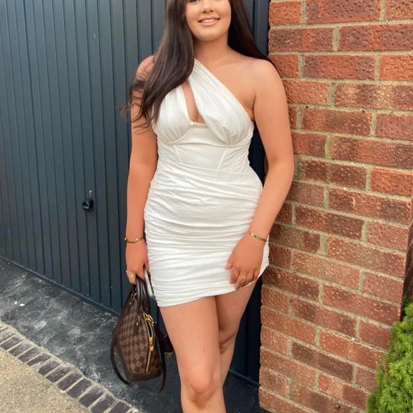 House of CB ‘Clementine’ White Cut Out Corset Mini Dress NWOT - Picture 4 of 12